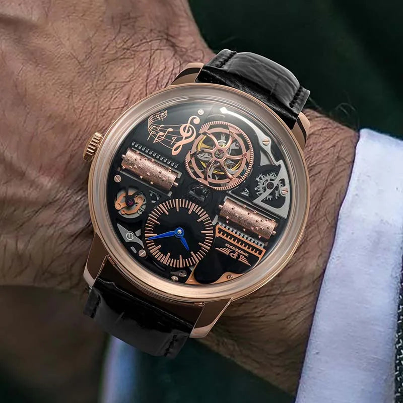 PINDU Design 2025 NEW Music Series Machinery Watch Men Fashion M2791B Movement Sapphire Glass Top Luxury Automatic Watch Hollow