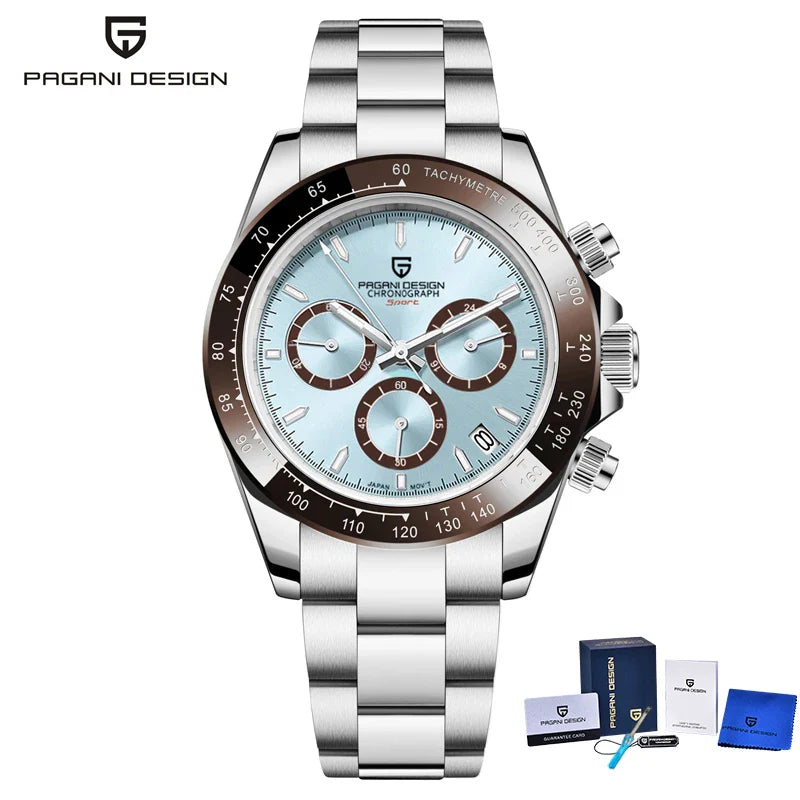 2025 New PAGANI Design Top Brand Men's Sports Quartz Watches Sapphire Stainless Steel Waterproof Chronograph Luxury Reloj Hombre