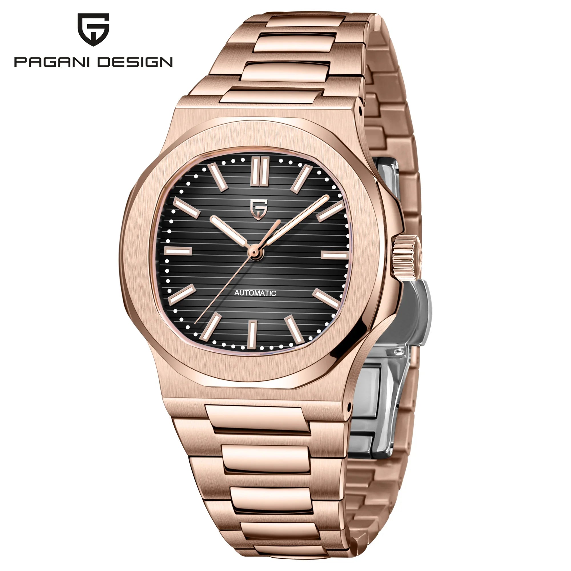 PAGANI DESIGN Men's Watches 2025 New Luxury Rose Gold Automatic Watch Men Sapphire crystal Waterproof Mechanical Wrist Watch Men