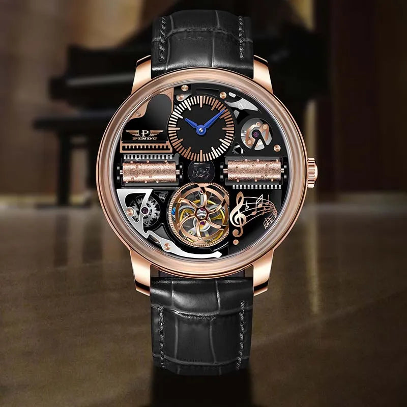 PINDU Design 2025 NEW Music Series Machinery Watch Men Fashion M2791B Movement Sapphire Glass Top Luxury Automatic Watch Hollow